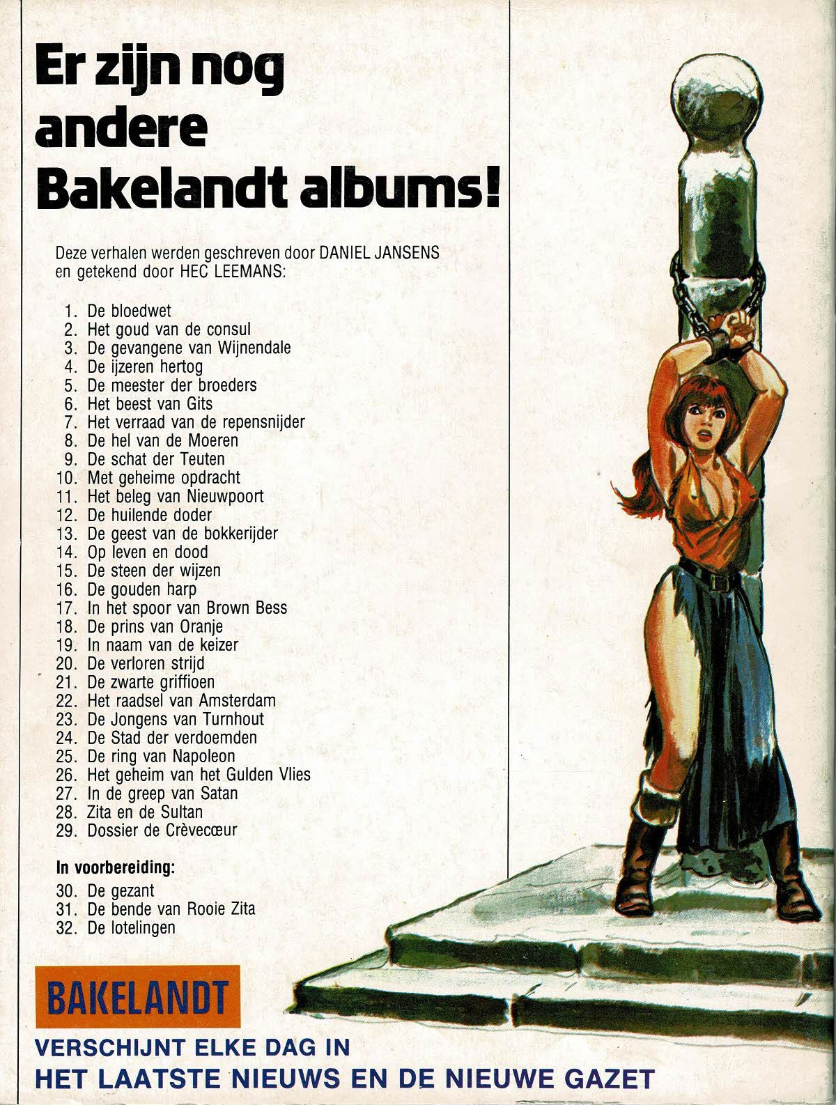 Bakelandt - 029 Dossier De Crèvecoeur - eerste druk 1985 - Uitgeverij Hoste, ongekleurd