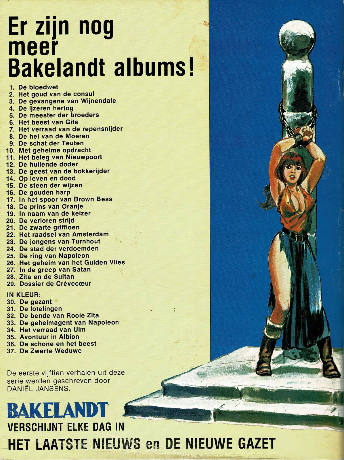 Bakelandt - 037 De Zwarte Weduwe - eerste druk 1987 - Uitgeverij Hoste, in kleur