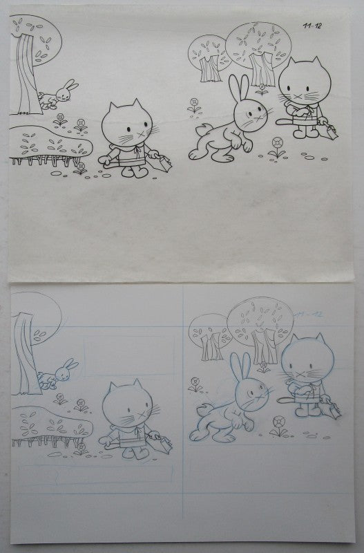 Originele schets + originele inktversie Musti