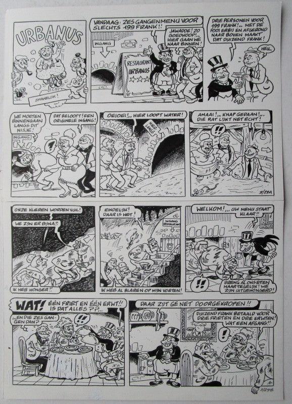 originele pagina Urbanus - gagplaat