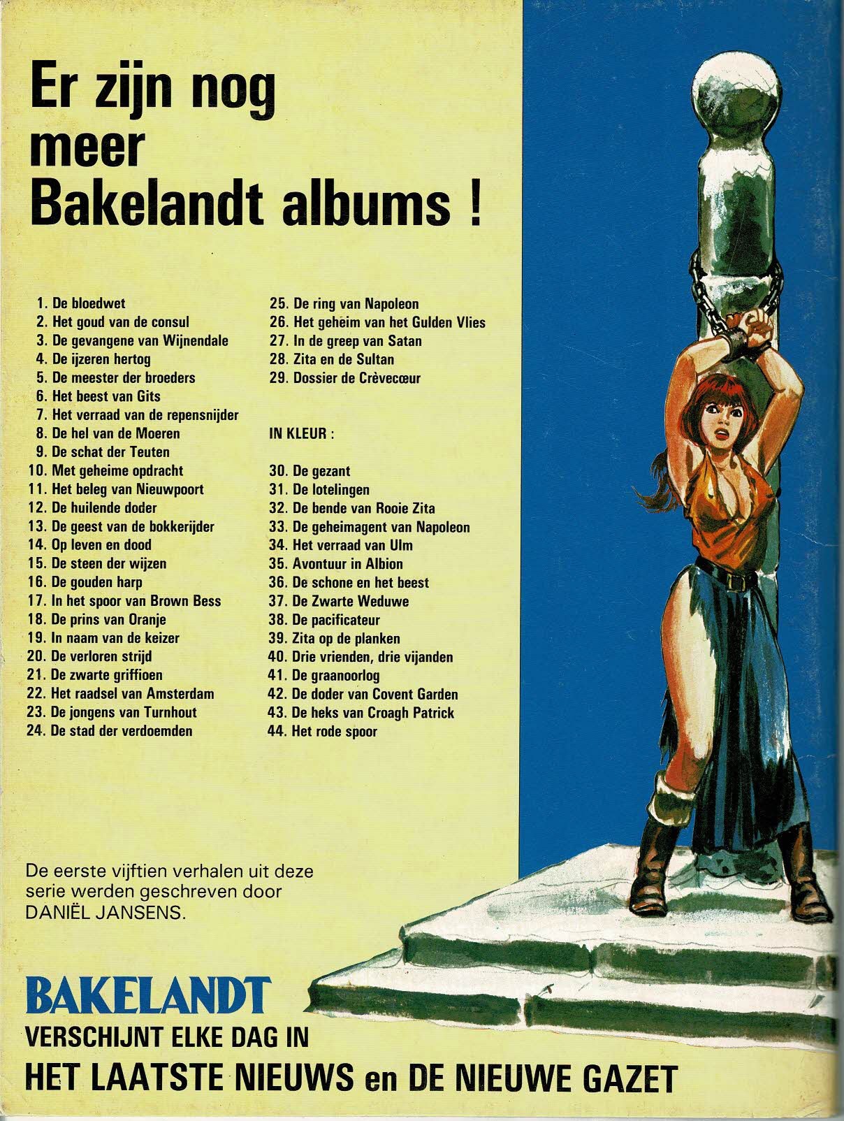 Bakelandt - 044 Het rode spoor - eerste druk 1989 - Uitgeverij Hoste, in kleur