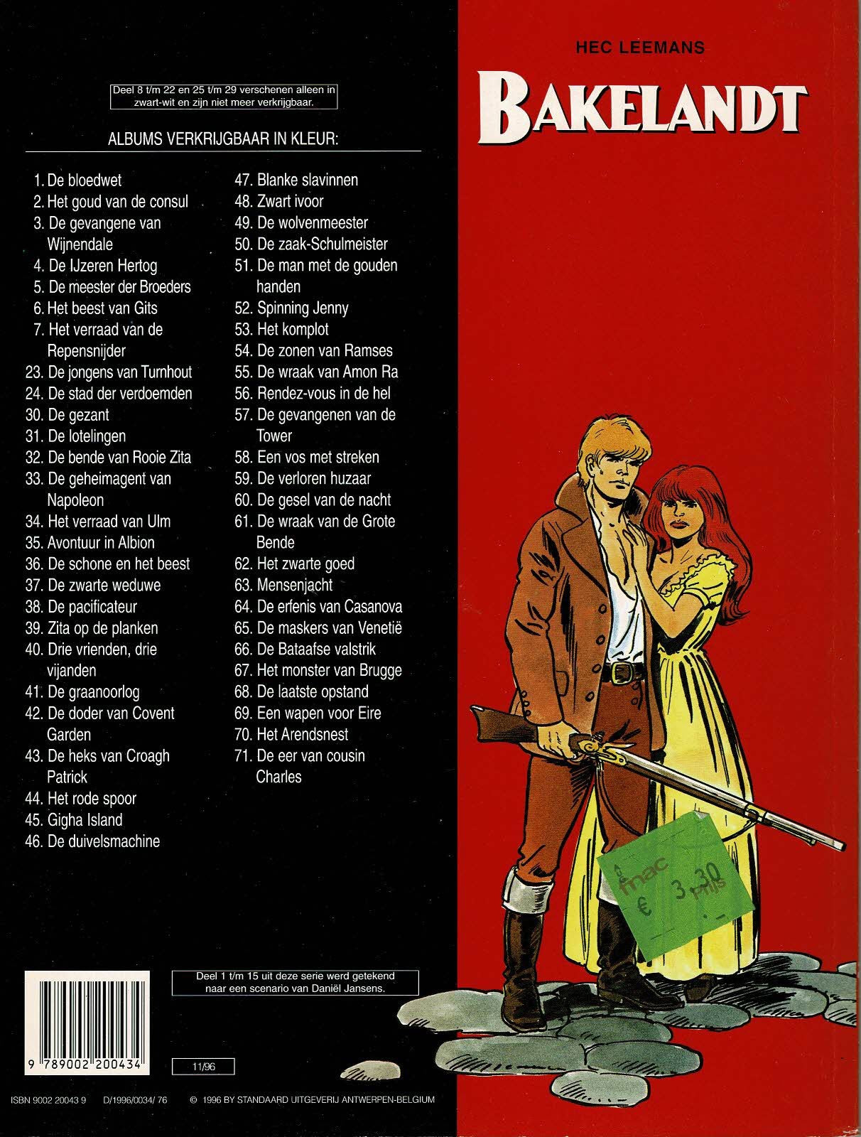 Bakelandt - 071 De eer van Cousin Charles - eerste druk 1996 - Standaard Uitgeverij