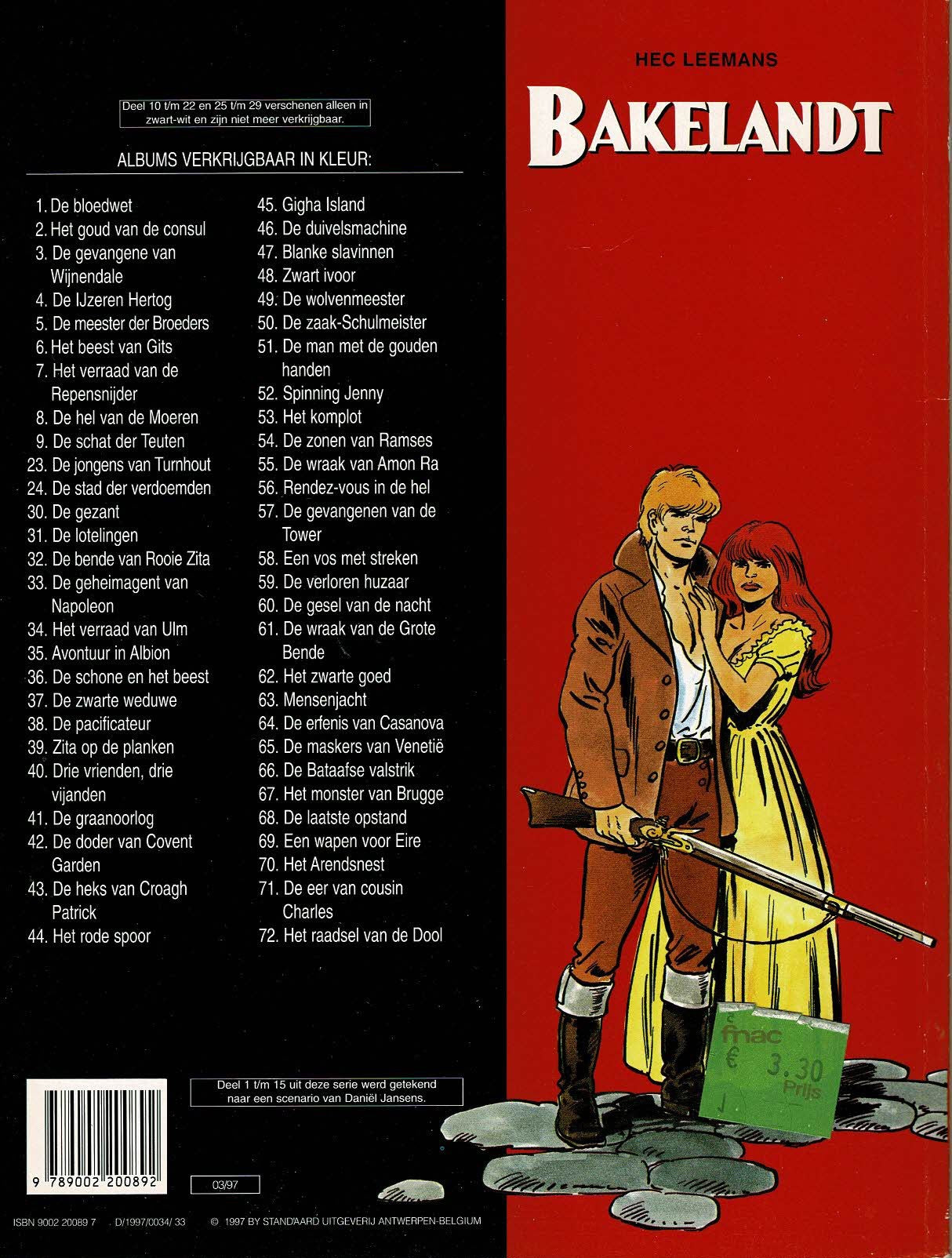 Bakelandt - 072 Het raadsel van de dool - eerste druk 1997 - Standaard Uitgeverij