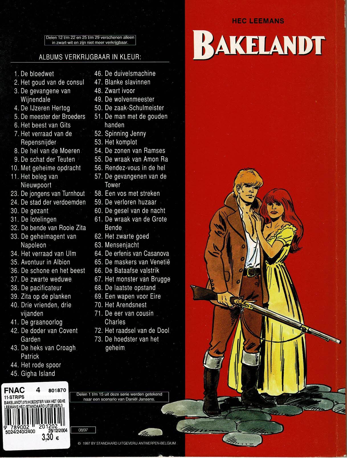 Bakelandt - 073 De hoedster van het geheim - eerste druk 1997 - Standaard Uitgeverij