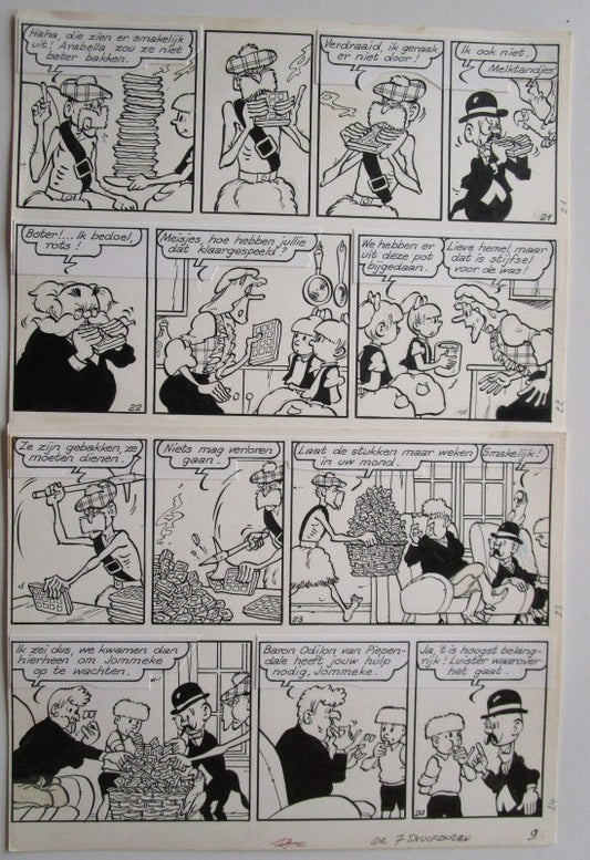 Originele pagina Jommeke - De 7 snuifdozen