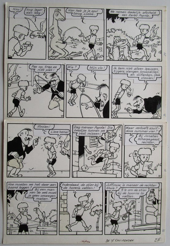 Originele pagina Jommeke - De 7 snuifdozen