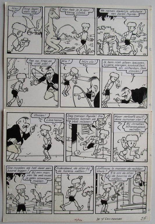 Originele pagina Jommeke - De 7 snuifdozen
