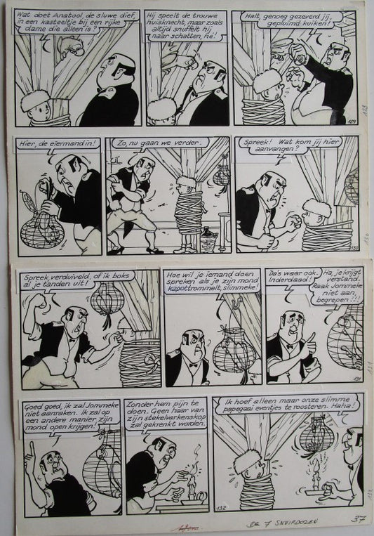 Originele pagina Jommeke - De 7 snuifdozen