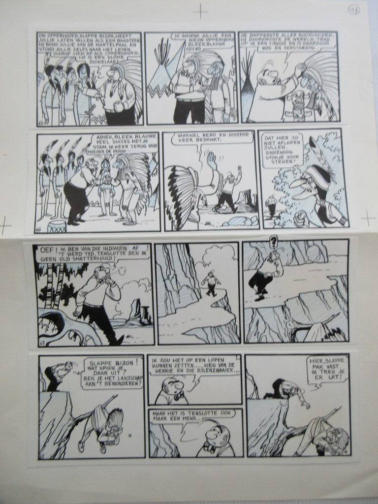 Marc Sleen - 017 - originele pagina Nero - Het geheim van slappe bizon