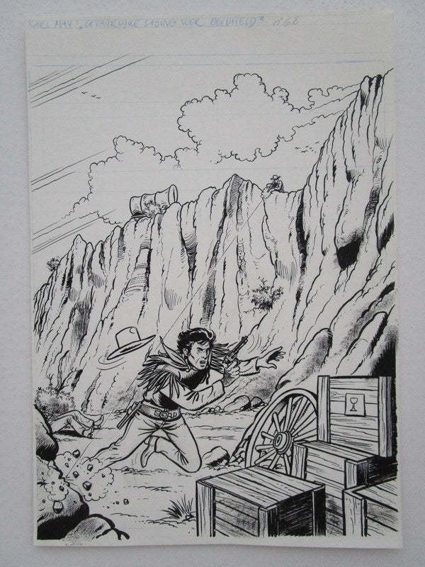 Originele cover Karl May - Gevaarlijke lading voor Goldfield