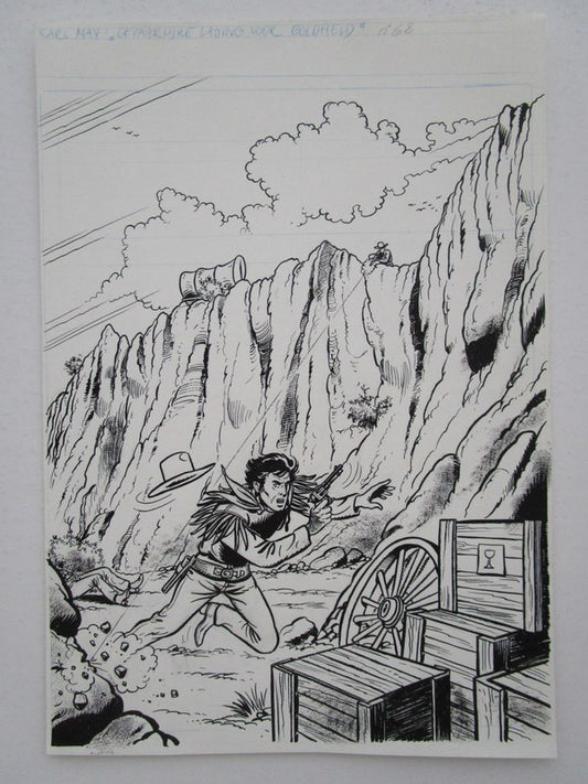 Originele cover Karl May - Gevaarlijke lading voor Goldfield