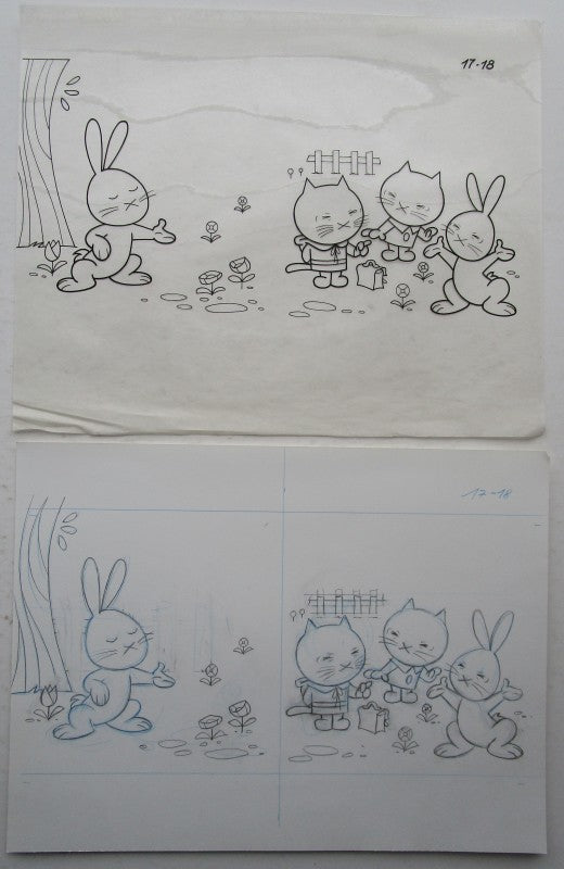 Originele schets + originele inktversie Musti