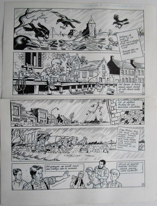 Originele pagina Waterland 7 - De klokkenluider van Sluis plaat 1