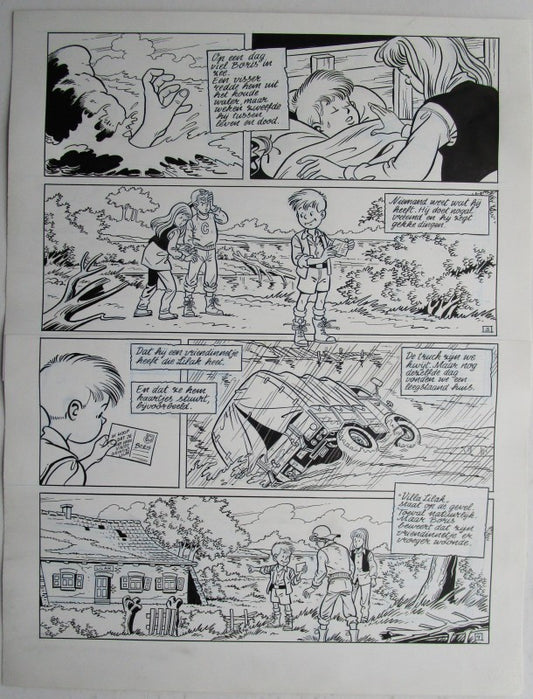 Originele pagina Waterland 7 - De klokkenluider van Sluis plaat 2