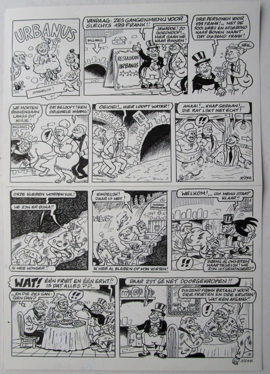originele pagina Urbanus - gagplaat